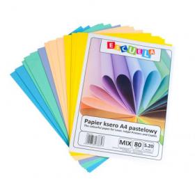 ESCUELA papier kolorowy A4 pastelowe [5 kolorów x 20 arkuszy]